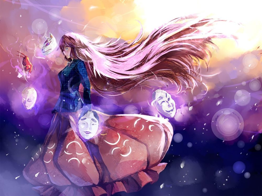 Обои для рабочего стола Hata no Kokoro / Хата но Кокоро из игры Touhou Project / Проект Восток