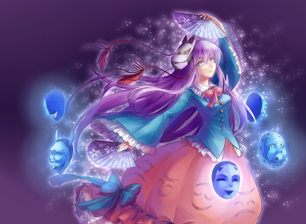 Обои для рабочего стола Hata no Kokoro / Хата но Кокоро из игры Touhou Project / Проект Восток