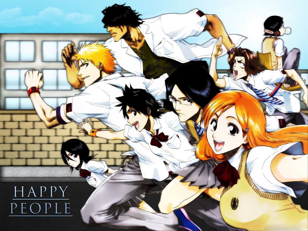 Обои для рабочего стола Персонажи из аниме Блич / Bleach (Happy People / Счастливые Люди)