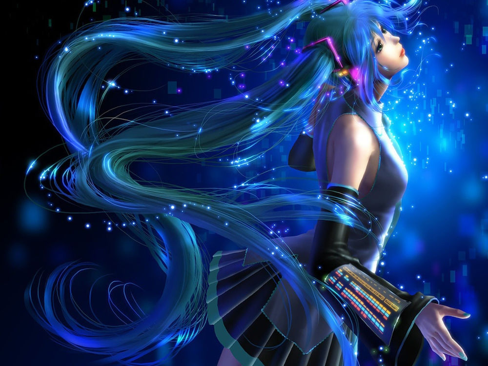 Обои для рабочего стола Vocaloid Hatsune Miku / Вокалоид Хатсуне Мику