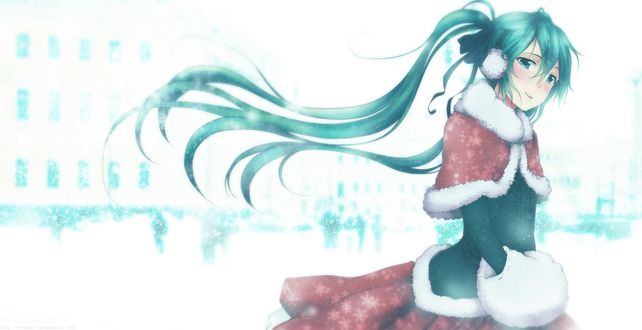Обои на рабочий стол Vocaloid Hatsune Miku / Вокалоид Хатсуне Мику, художник Horo-haromizuno