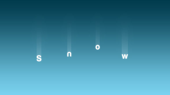Обои на рабочий стол Надпись Snow / Снег на голубом фоне