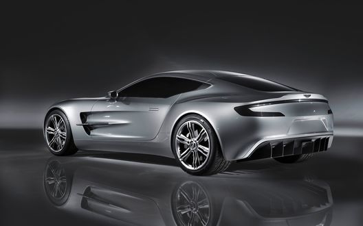Обои на рабочий стол Aston Martin One-77 / Астон Мартин Ван-77 серого цвета на сером фоне