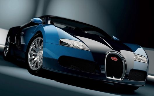 Обои на рабочий стол Bugatti Veyron / Бугати Верон черно синего цвета