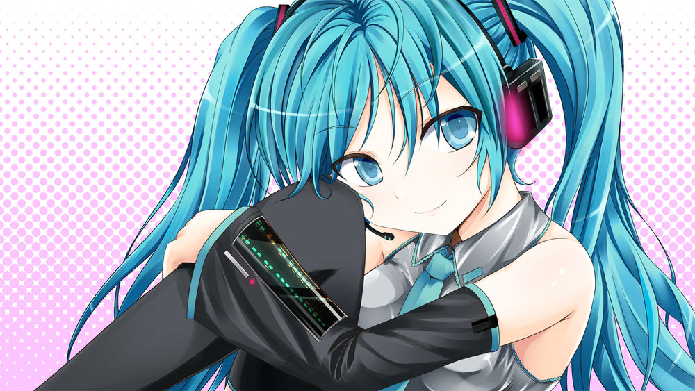Обои для рабочего стола Voсaloid Miku Hatsune / Вокалоид Мику Хатсуне