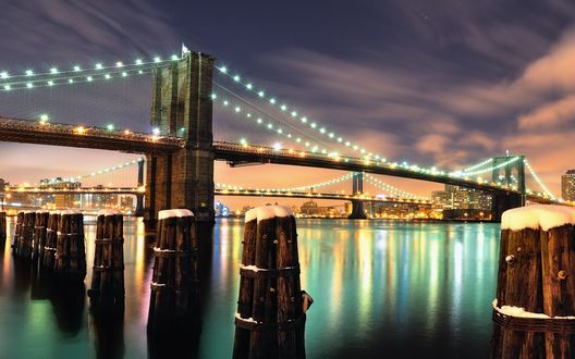 Обои на рабочий стол Бруклинский мост в Нью-Йорк, США / New York, USA