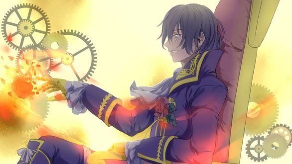 Обои на рабочий стол Вокалоид Шион Кайто / Vocaloid Shion Kaito, art by Pixiv Id 3269154