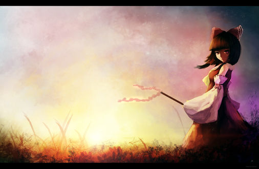 Обои на рабочий стол Hakurei Reimu / Рейму Хакурей из игры Проект Восток / Touhou Project