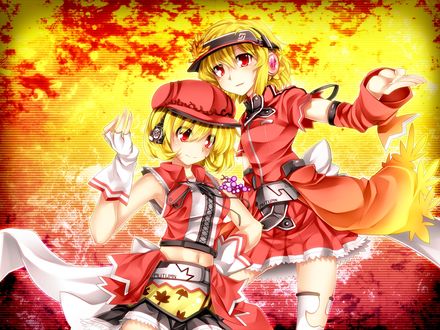 Обои на рабочий стол Aki Minoriko / Аки Минорико и Aki Shizuha / Аки Сидзуха из игры Touhou Project / Проект Восток