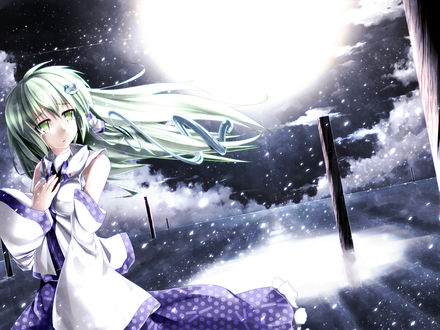 Обои на рабочий стол Kochiya Sanae / Котия Санаэ из игры Touhou Project / Проект Восток