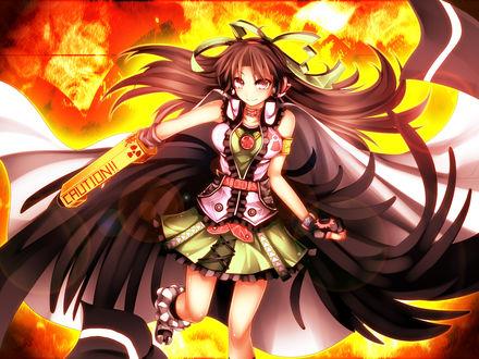 Обои на рабочий стол Reiuji Utsuho / Рэйудзи Уцухо из игры Touhou Project / Проект Восток