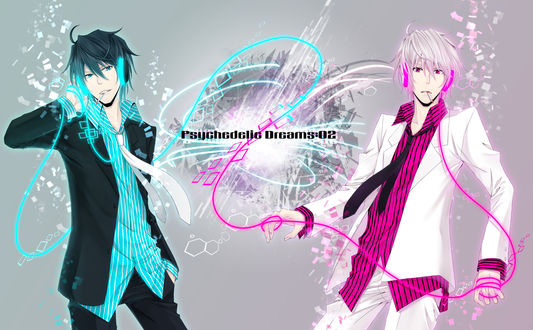 Обои на рабочий стол Delic / Делик и Heiwajima Shizuo / Хейваджима Шизуо из аниме Durarara!/Дюрарара! (Psychedelic Dreams:02)