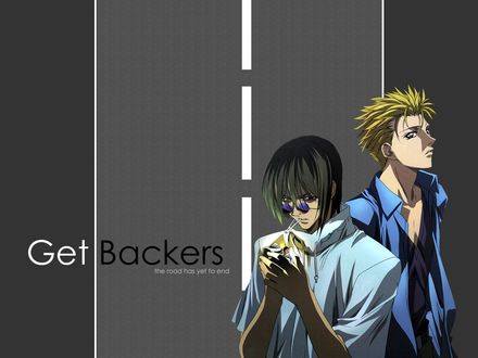 Обои на рабочий стол Amano Ginji / Амано Гинджи и Ban Mido / Бан Мидо из аниме Getbackers / Агенство по возврату утраченного
