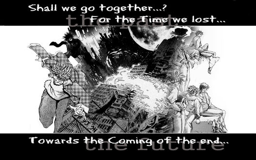 Обои на рабочий стол Обои Amano Ginji / Амано Гинджи и Ban Mido / Бан Мидо из аниме Getbackers / Агенство по возврату утраченного