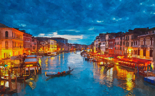 Обои на рабочий стол Вечерняя Венеция, Италия / Venesia, Italy