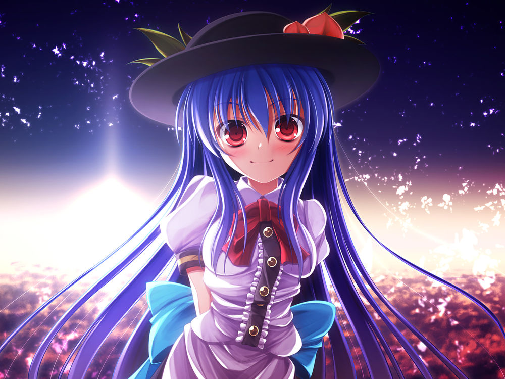Обои для рабочего стола Hinanawi Tenshi / Хинанави Тенши из игры Touhou Project / Проект Восток