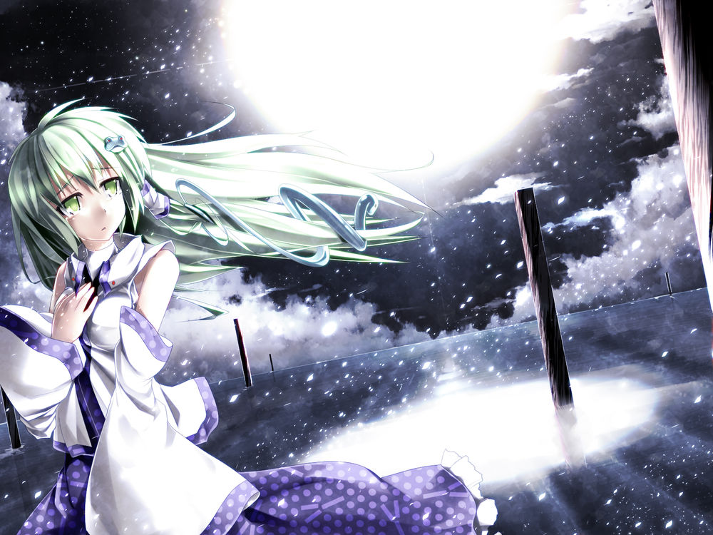 Обои для рабочего стола Kochiya Sanae / Котия Санаэ из игры Touhou Project / Проект Восток