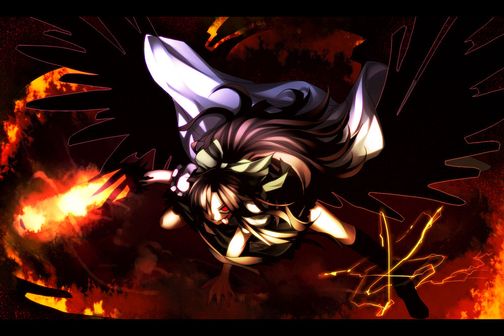 Обои для рабочего стола Reiuji Utsuho / Рэйудзи Уцухо из игры Touhou Project / Проект Восток