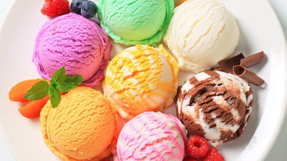 Обои для рабочего стола Разноцветные шарики мороженого