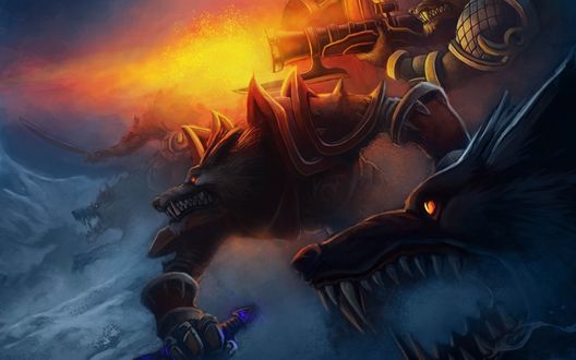 Обои на рабочий стол Вооруженные воргены / Worgens готовятся к нападению, арт к игре World Of Warcraft