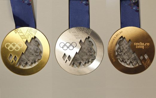 Обои на рабочий стол Комплект медалей Сочи 2014