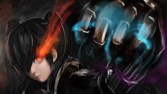 Обои на рабочий стол Мато Курой / Mato Kuroi из аниме Стрелок с Черной скалы / Black Rock Shooter