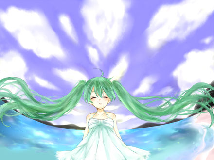 Обои на рабочий стол Vocaloid Hatsune Miku / Вокалоид Хатсуне Мику