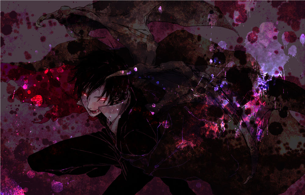 Обои для рабочего стола Orihara Izaya / Орихара Изая из аниме Durarara!/Дюрарара, арт мангаки sahato