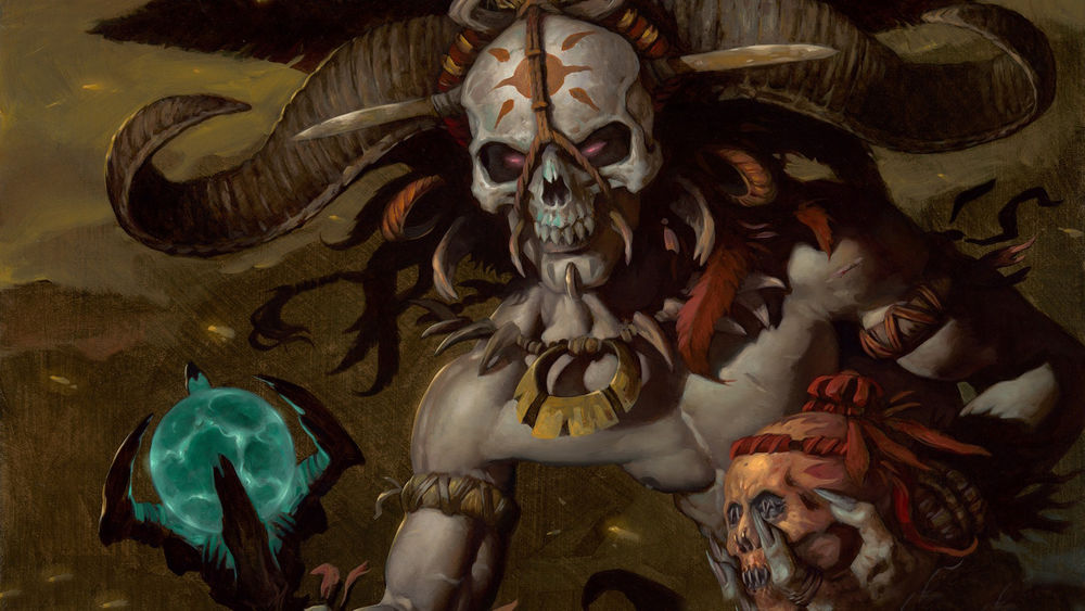 Обои для рабочего стола Шаман / Witch Doctor, арт к игре Diablo 3