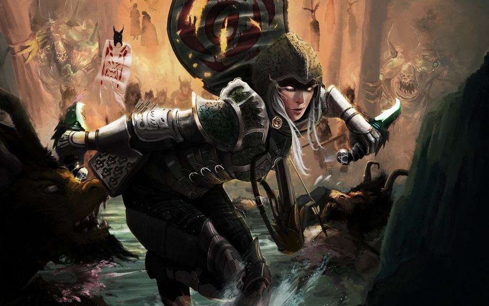 Обои для рабочего стола Охотник на демонов / Demon-hunter, арт к игре Diablo 3