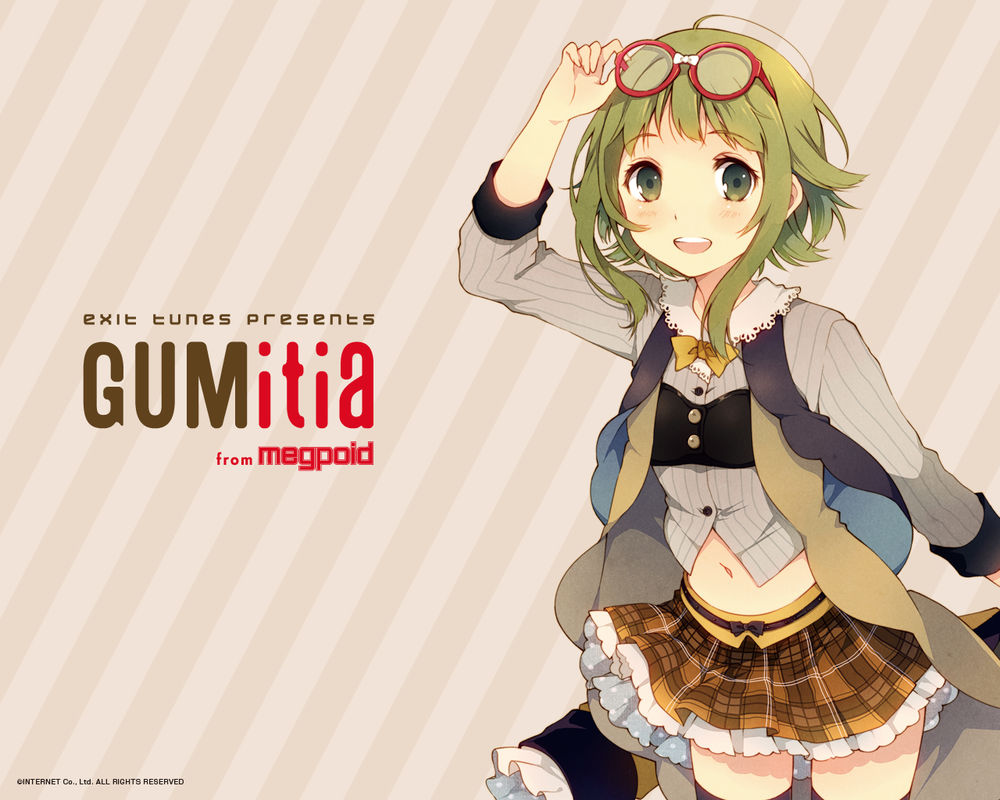 Обои для рабочего стола Vocaloid GUMI / Вокалоид Гуми, арт мангаки Ousaka Nozomi