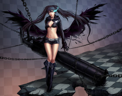 Обои на рабочий стол Mato Kuroi / Мато Курои, из аниме Black Rock Shooter / Стрелок с Черной скалы