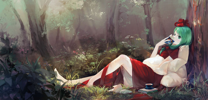Обои на рабочий стол Kagiyama Hina / Кагияма Хина из игры Tohou Project / Проект Восток, art by jq (artist)