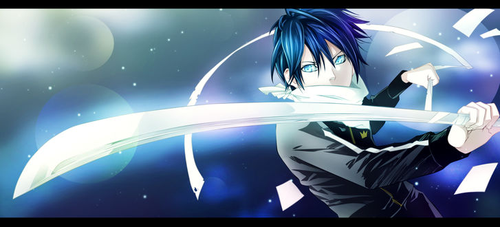 Обои на рабочий стол Yato / Ято из аниме Noragami / Норагами / Падший Бог, art by cobalt-patch