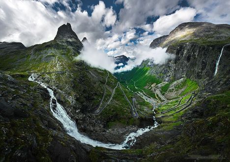 Обои на рабочий стол Trollstigen / дорога Троллей, Norway / Норвегия, фотограф Frz Nikonovich
