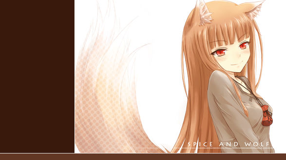 Обои на рабочий стол Horo / Хоро из аниме spice and wolf / Ookami to Koushinryou / Волчица и пряности, art by Nncat