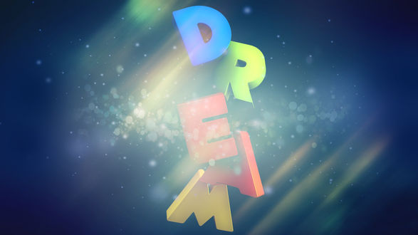 Обои на рабочий стол Надпись DREAM / Мечта на синем фоне