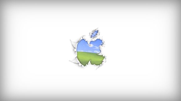 Обои на рабочий стол Обои операционной системы Windows в виде яблока фирмы Apple