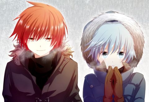 Обои на рабочий стол Akabane Karma / Акабане Карма и Shiota Nagisa / Шиота Нагиса из аниме Assassination Classroom / Класс убийц