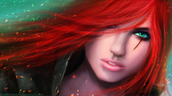 Обои на рабочий стол Катарина / Katarina из игры Лига Легенд / League of Legends, автор MagicnaAnavi