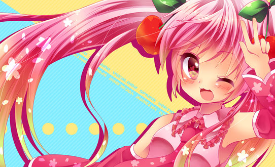 Обои на рабочий стол Vocaloid Hatsune Miku / Вокалоид Хатцуне Мику, art by Urara (Sumairuclover)