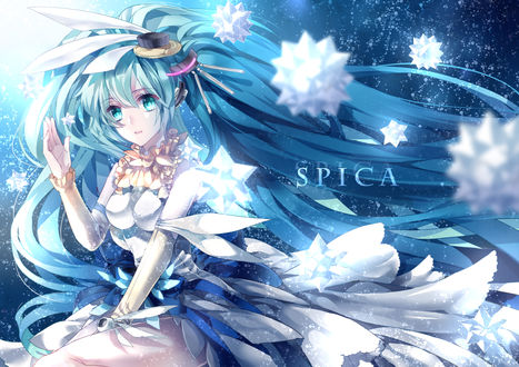 Обои на рабочий стол Vocaloid Hatsune Miku / Вокалоид Хатцуне Мику, art by Nevakuma (Spica)