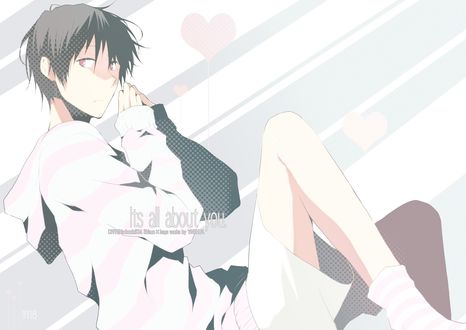 Обои на рабочий стол Orihara Izaya / Орихара Изая из аниме Durarara / DRRR / Дюрарара, art by Sinba (Its all about you / Это все о тебе)