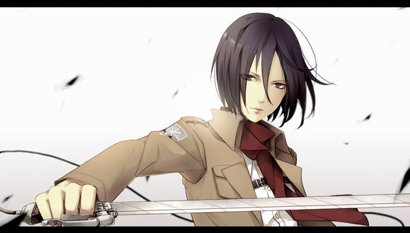 Обои на рабочий стол Mikasa Ackerman / Мисака Акерман из аниме Атака Титана / Attack on Titan / Shingeki no Kyojin