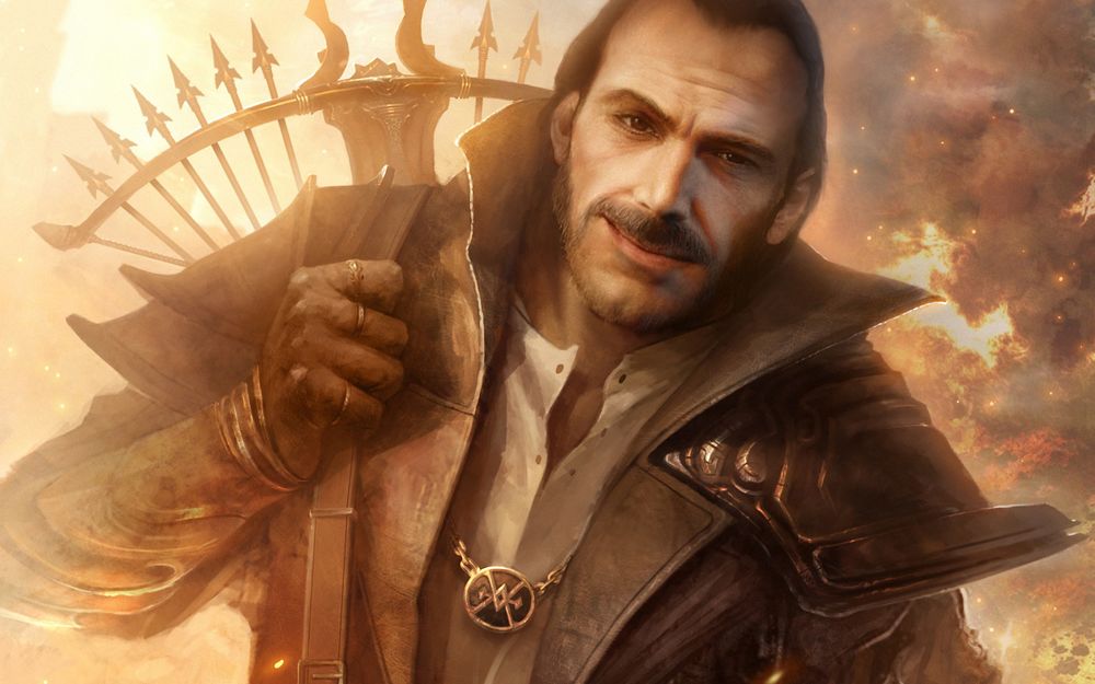 Обои для рабочего стола Линдон / Lindon с арбалетом за спиной, арт к игре Diablo 3 Dmitriy Prozorov / Дмитрия Прозорова