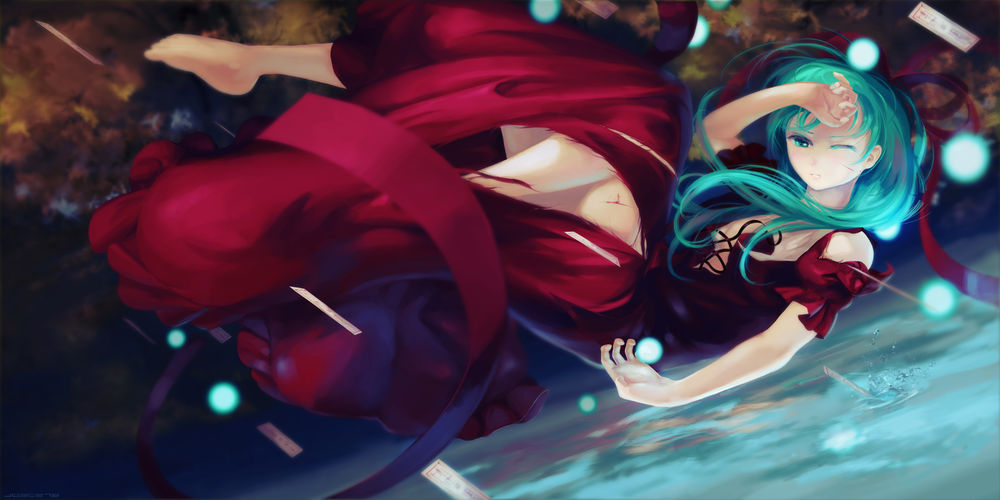 Обои для рабочего стола Kagiyama Hina / Кагияма Хина из игры Tohou Project / Проект Восток, art by jq (artist)
