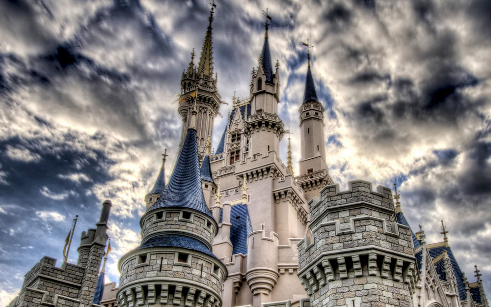 Обои для рабочего стола Замок золушки в Диснейленде / Disneyland, Орландо / Orlando, штат Florida / Флорида, США / USA