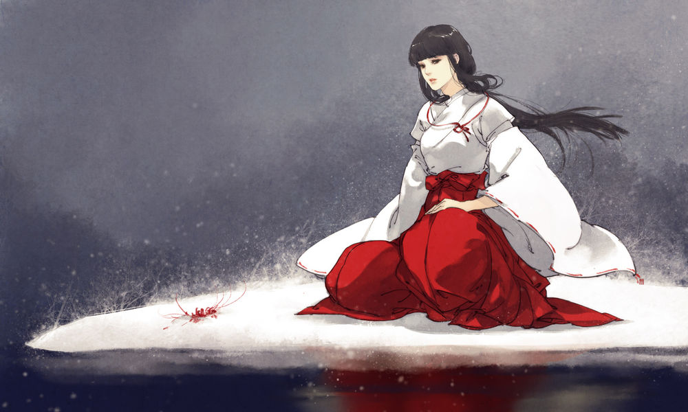 Обои для рабочего стола Kikyou / Кике из аниме Инуяша / Inuyasha, art by Ibuki satsuki