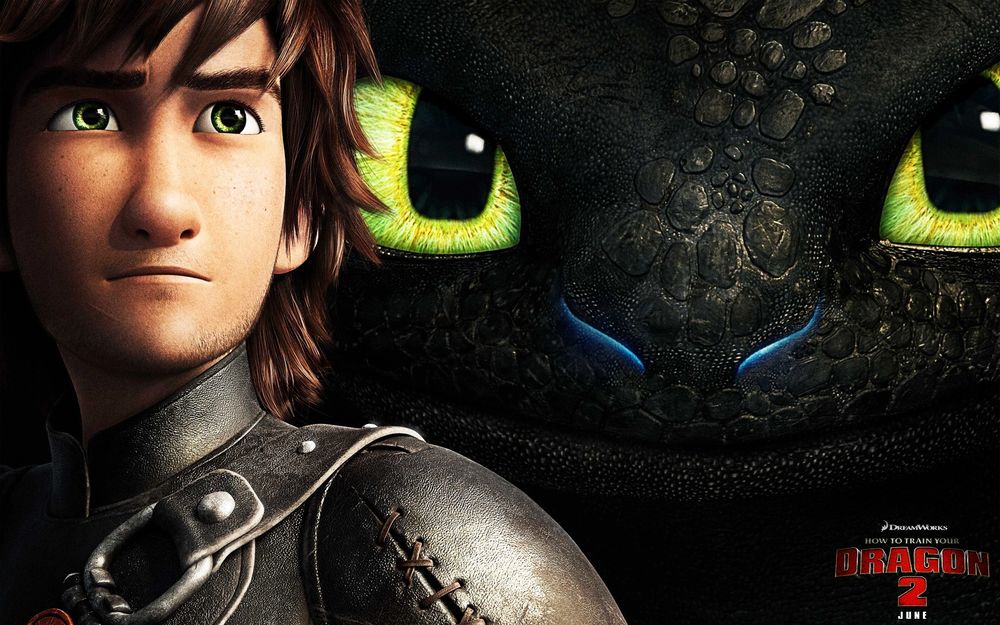 Обои для рабочего стола Мультфильм Как приручить дракона 2 / How to Train Your Dragon 2, Иккинг и Беззубик (2 june)