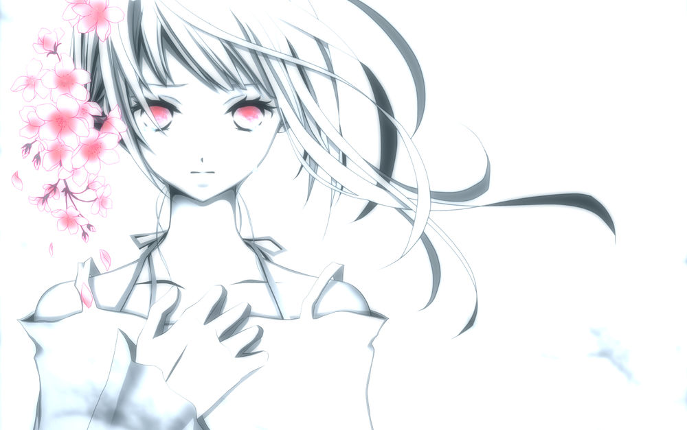 Обои для рабочего стола Vocaloid Hatsune Miku / Вокалоид Хатсуне Мику, art by aonoe